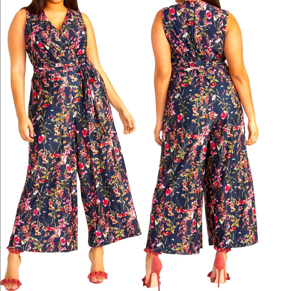 RACHEL Rachel Roy Faux Wrap Jumpsuit (plus size)
